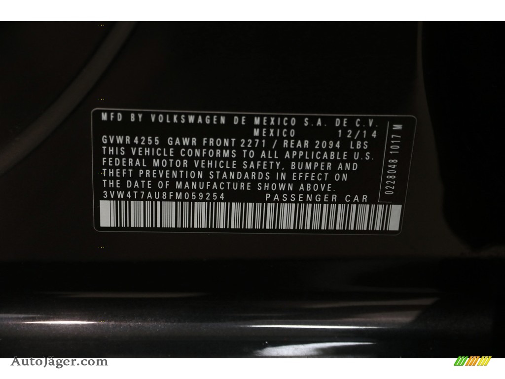2015 Golf GTI 4-Door 2.0T Autobahn - Carbon Steel Metallic / Titan Black Leather photo #18