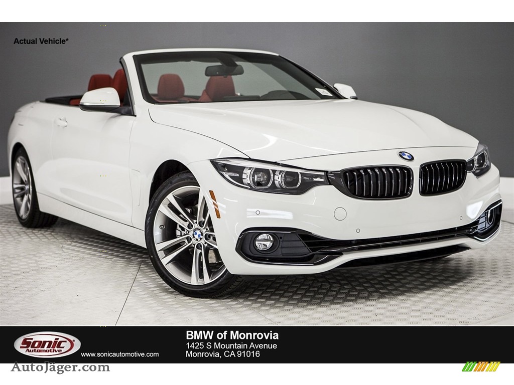Alpine White / Coral Red BMW 4 Series 430i Convertible