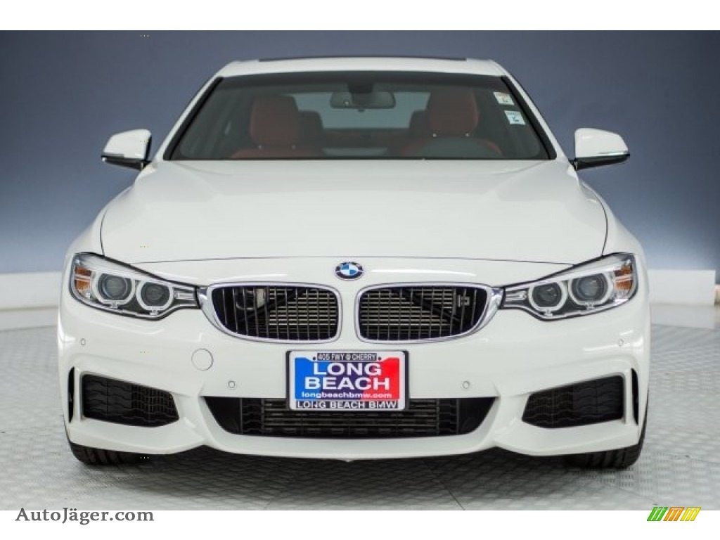 2015 4 Series 435i Coupe - Alpine White / Coral Red/Black Highlight photo #2