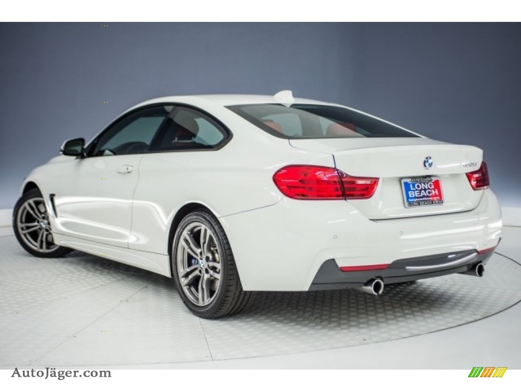 2015 4 Series 435i Coupe - Alpine White / Coral Red/Black Highlight photo #10