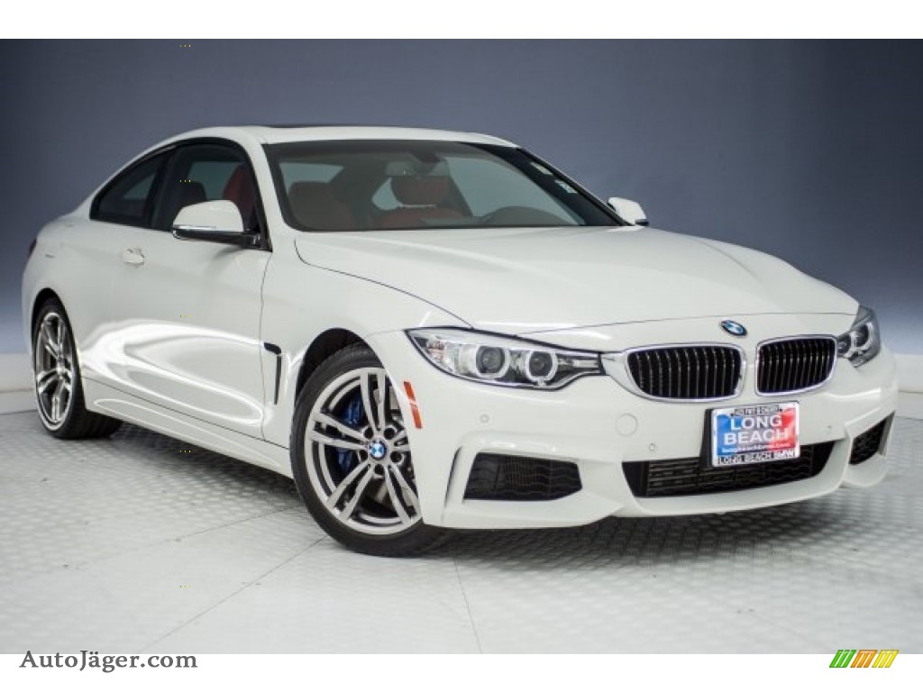 2015 4 Series 435i Coupe - Alpine White / Coral Red/Black Highlight photo #12