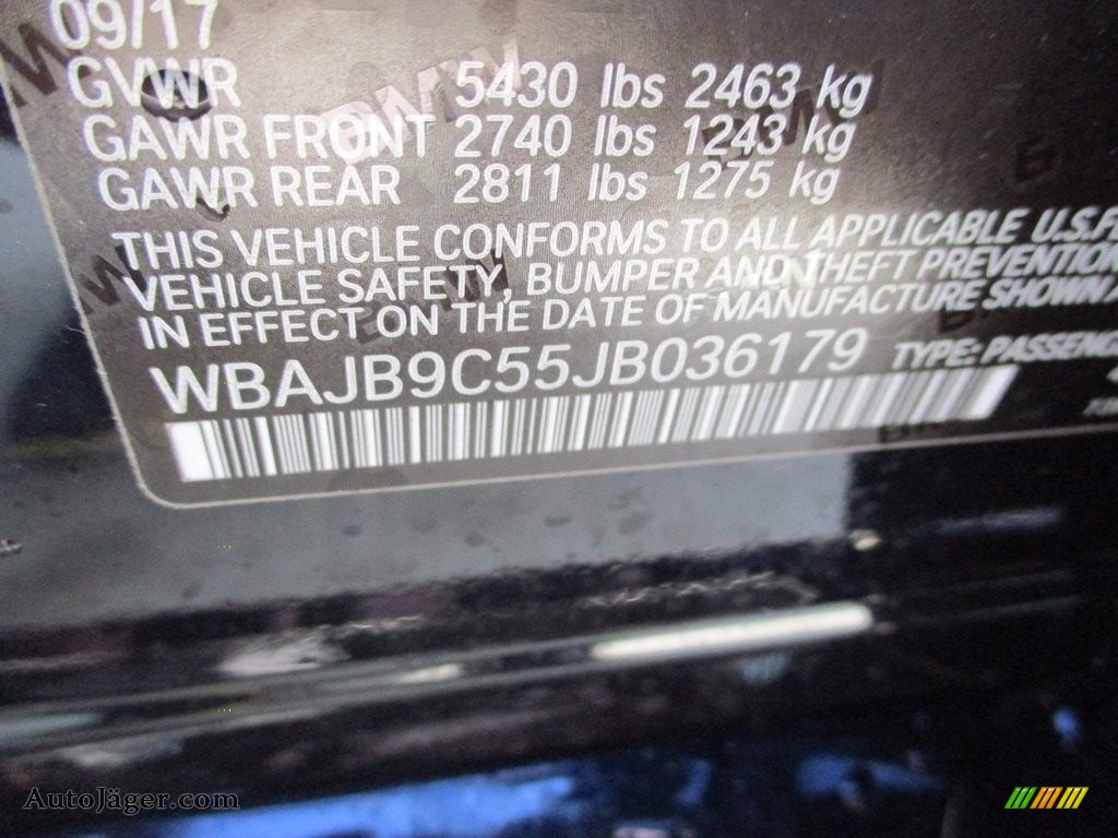 2018 5 Series M550i xDrive Sedan - Carbon Black Metallic / Ivory White photo #19