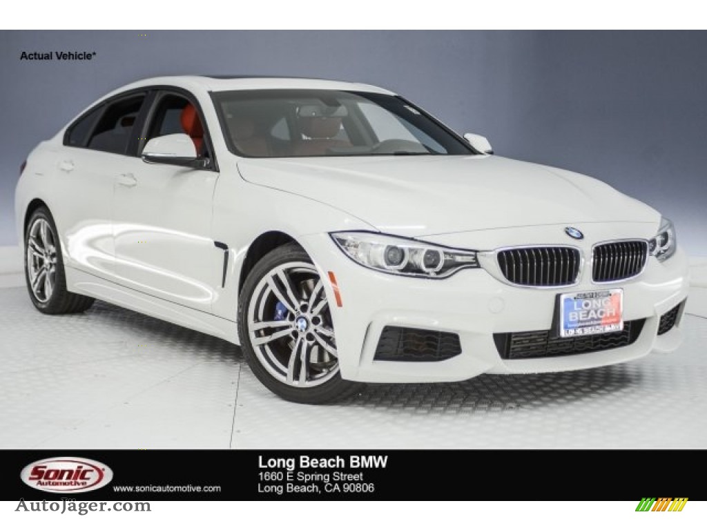 2015 4 Series 428i Gran Coupe - Alpine White / Coral Red/Black Highlight photo #1