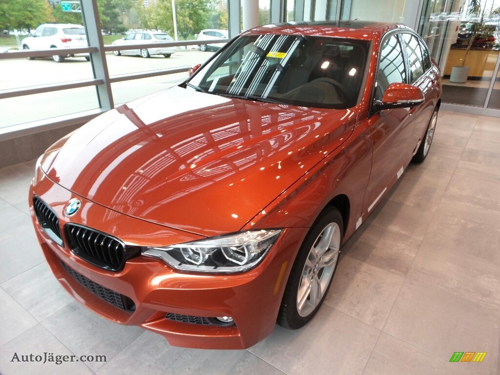 2018 3 Series 330i xDrive Sedan - Sunset Orange Metallic / Black photo #3