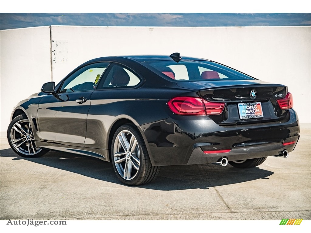 2018 4 Series 440i Coupe - Black Sapphire Metallic / Coral Red photo #3