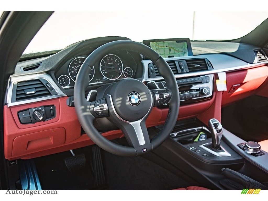 2018 4 Series 440i Coupe - Black Sapphire Metallic / Coral Red photo #5