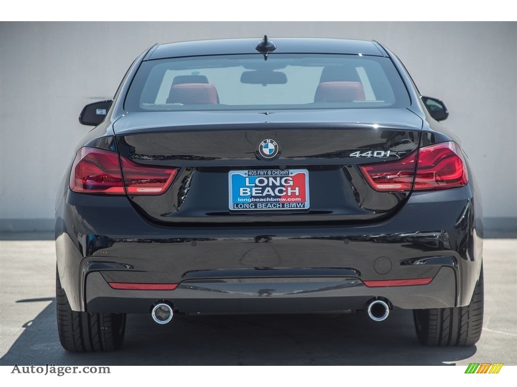 2018 4 Series 440i Coupe - Black Sapphire Metallic / Coral Red photo #4