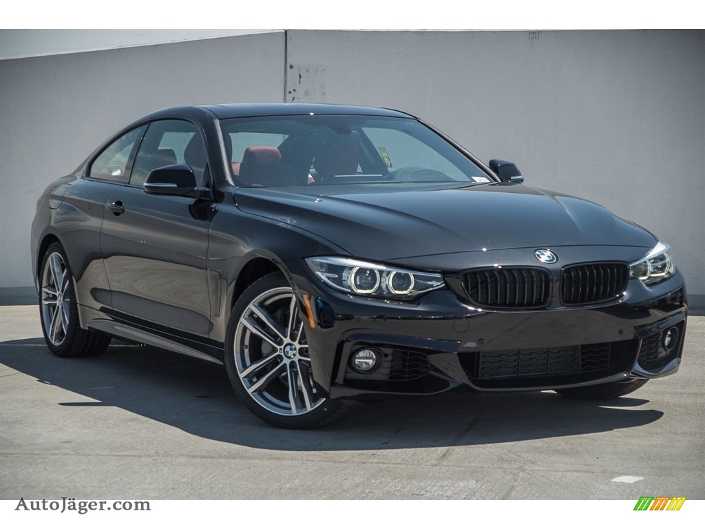 2018 4 Series 440i Coupe - Black Sapphire Metallic / Coral Red photo #12