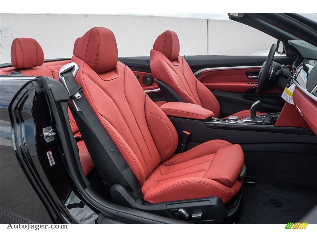 2018 4 Series 430i Convertible - Jet Black / Coral Red photo #2