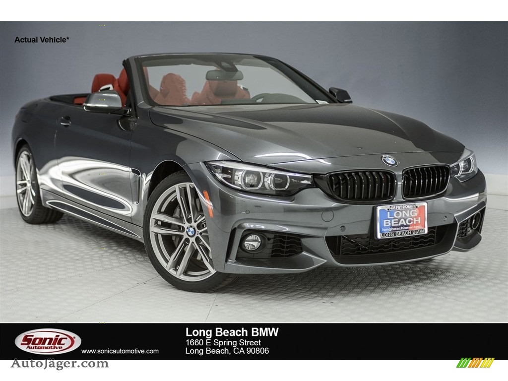 2018 4 Series 440i Convertible - Mineral Grey Metallic / Coral Red photo #1