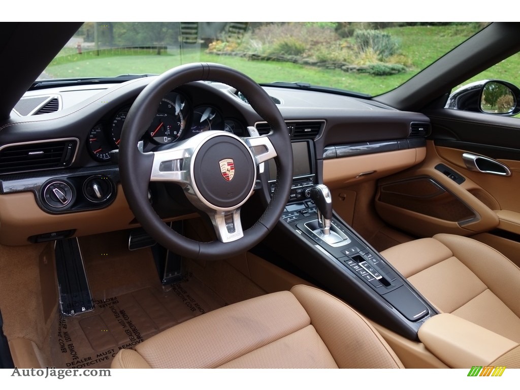 2015 911 Turbo S Cabriolet - Basalt Black Metallic / Espresso/Cognac Natural Leather photo #22
