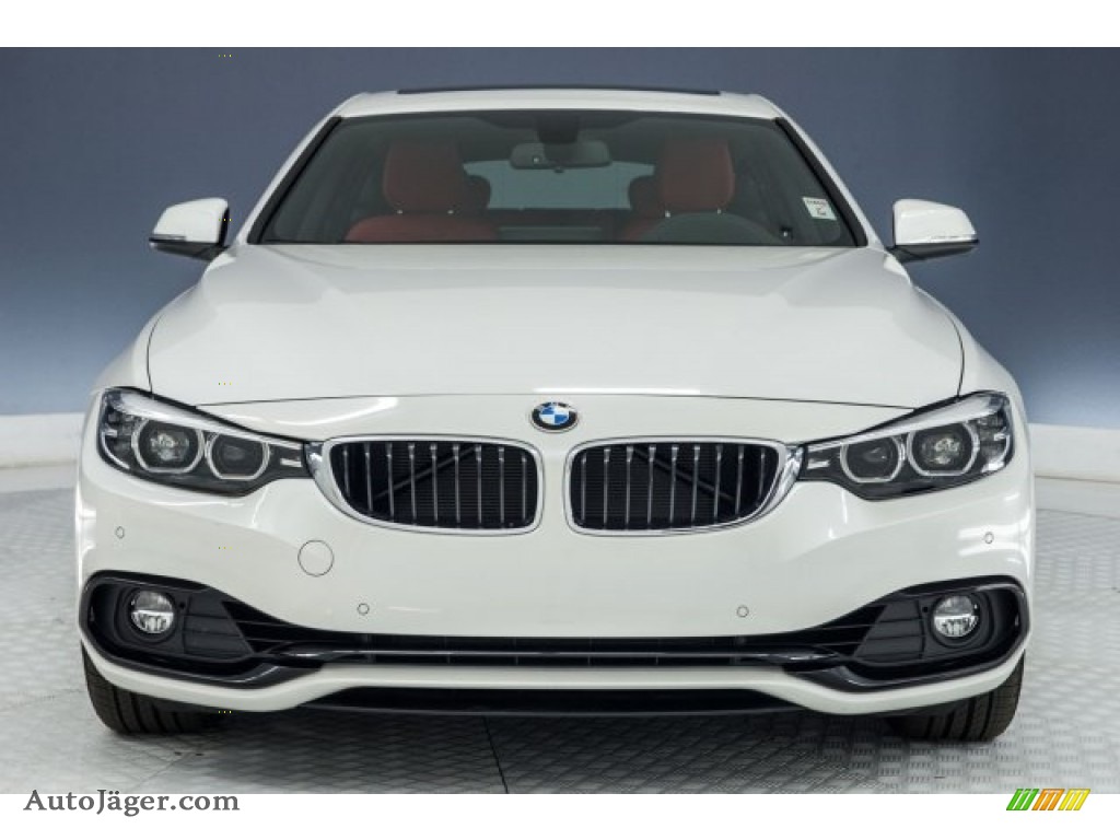 2018 4 Series 430i Gran Coupe - Mineral White Metallic / Coral Red photo #2