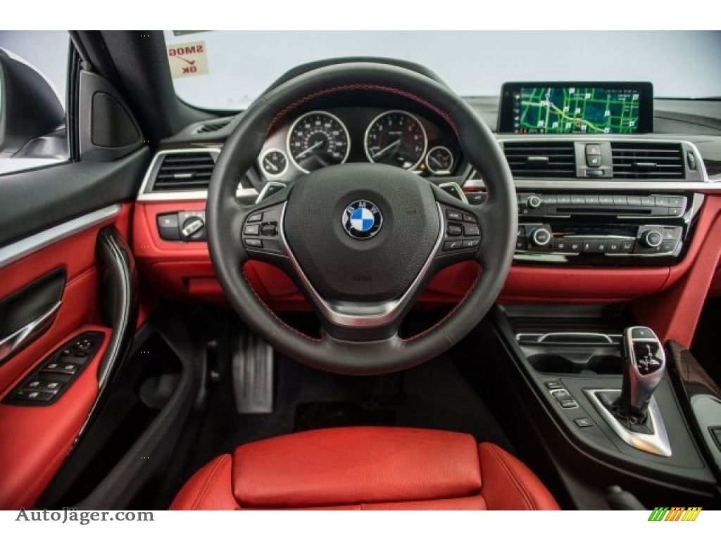 2018 4 Series 430i Gran Coupe - Mineral White Metallic / Coral Red photo #4