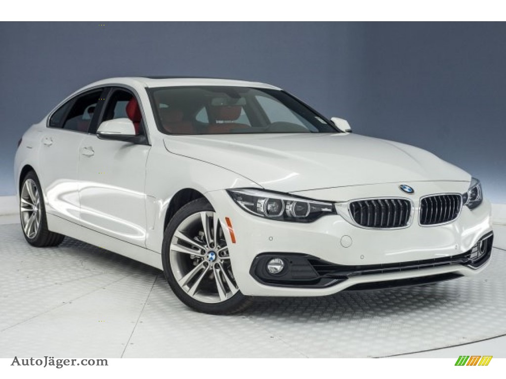 2018 4 Series 430i Gran Coupe - Mineral White Metallic / Coral Red photo #12