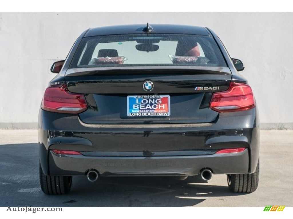 2018 2 Series M240i Coupe - Black Sapphire Metallic / Coral Red photo #8