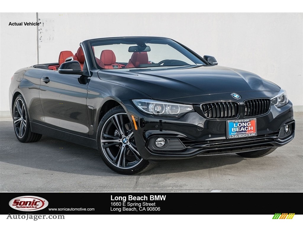 Jet Black / Coral Red BMW 4 Series 430i Convertible