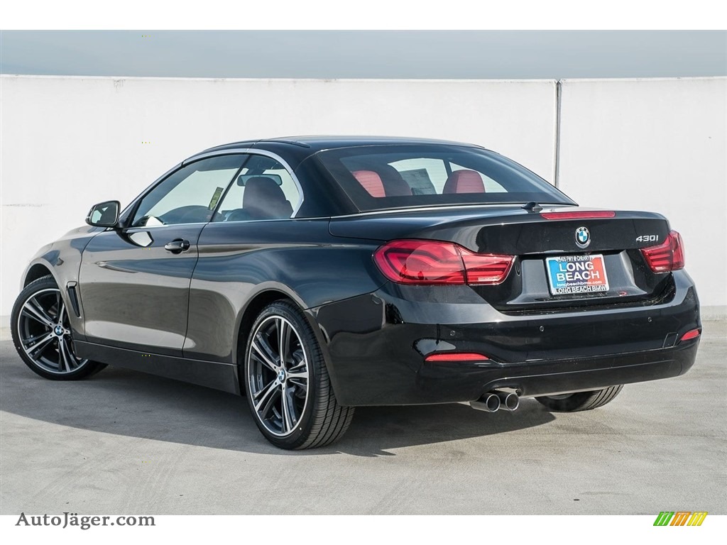 2018 4 Series 430i Convertible - Jet Black / Coral Red photo #3