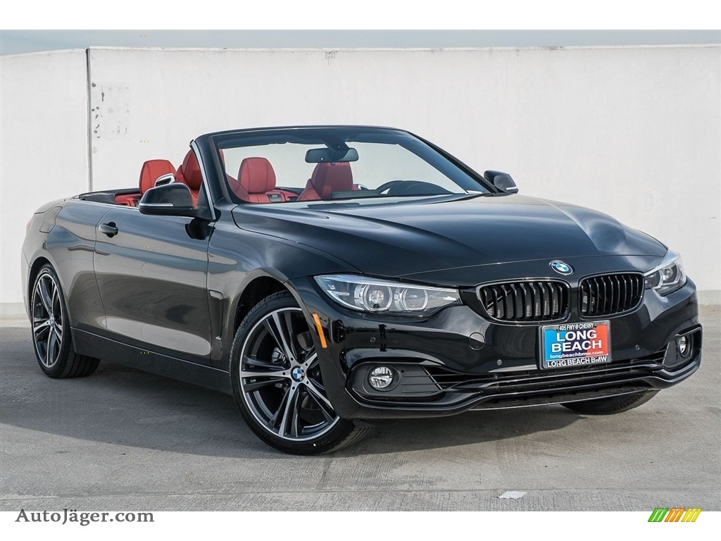 2018 4 Series 430i Convertible - Jet Black / Coral Red photo #12