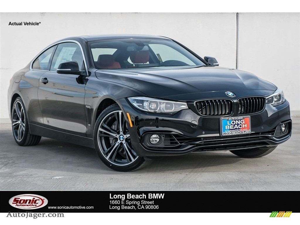 Jet Black / Coral Red BMW 4 Series 440i Coupe