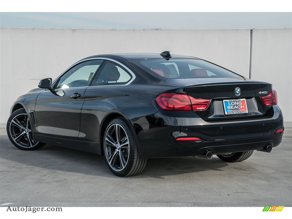 2018 4 Series 440i Coupe - Jet Black / Coral Red photo #3