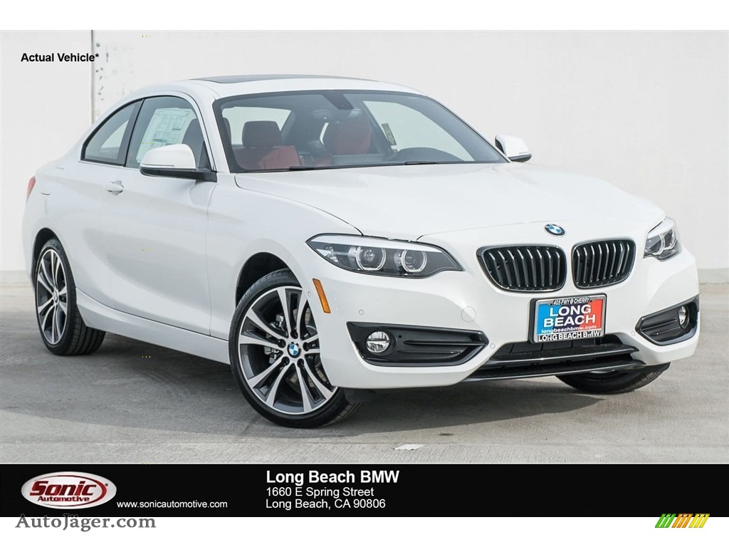 2018 2 Series 230i Coupe - Alpine White / Coral Red photo #1