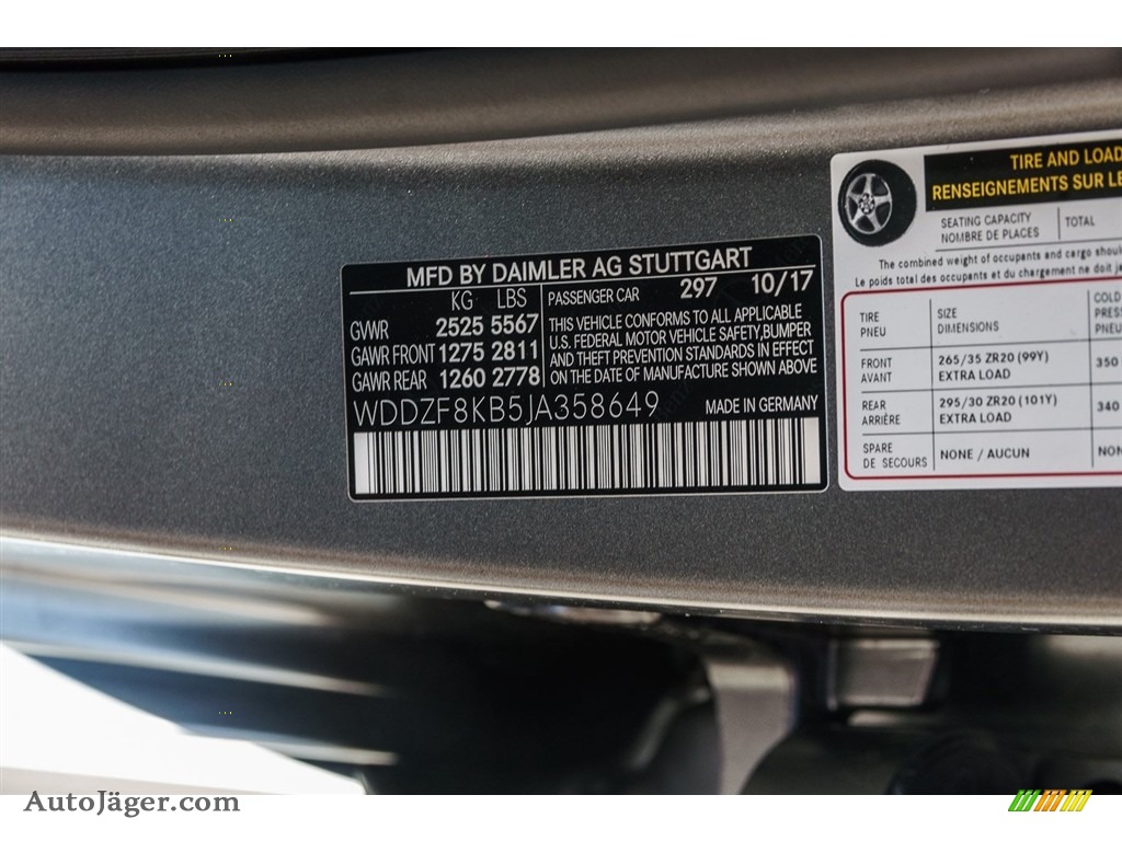 2018 E AMG 63 S 4Matic - designo Selenite Grey Magno (Matte) / Nut Brown/Black photo #11