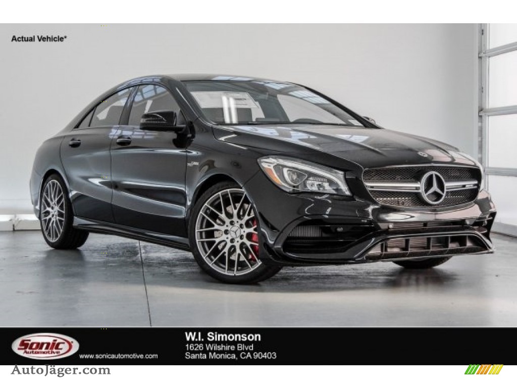 Cosmos Black Metallic / Black/DINAMICA w/Red stitching Mercedes-Benz CLA AMG 45 Coupe