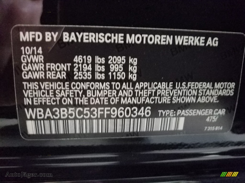 2015 3 Series 328i xDrive Sedan - Black Sapphire Metallic / Black photo #27