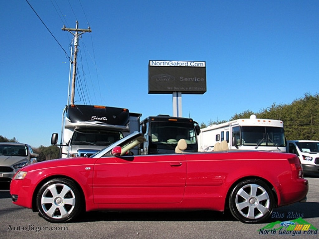2006 A4 1.8T Cabriolet - Amulet Red / Beige photo #2