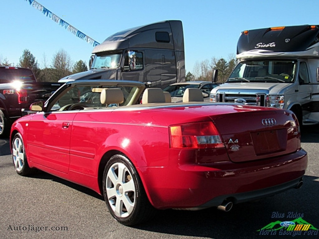 2006 A4 1.8T Cabriolet - Amulet Red / Beige photo #3