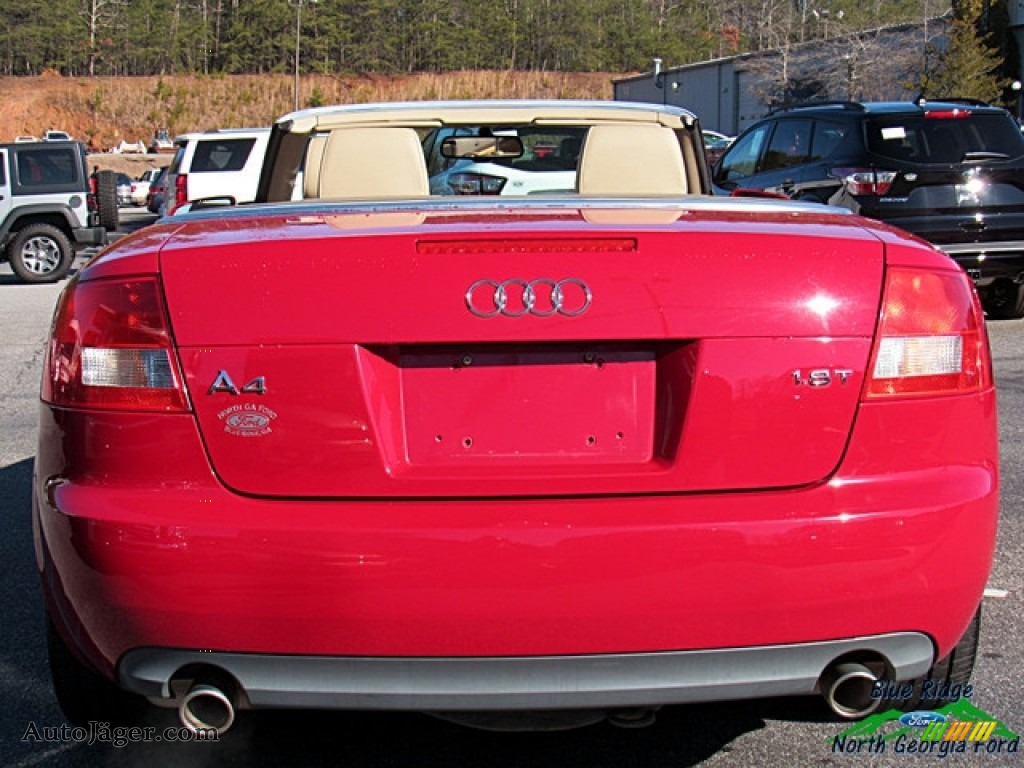 2006 A4 1.8T Cabriolet - Amulet Red / Beige photo #4
