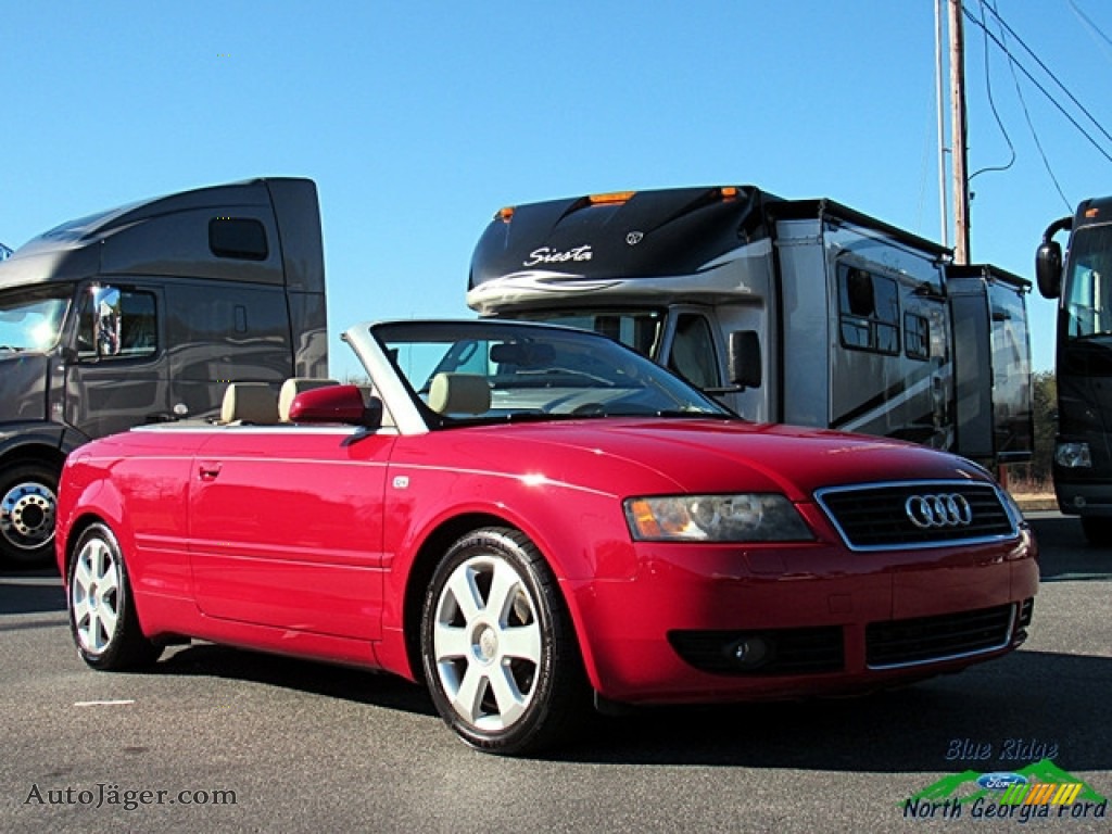 2006 A4 1.8T Cabriolet - Amulet Red / Beige photo #7