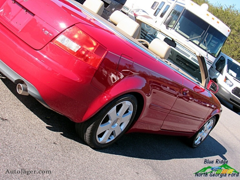 2006 A4 1.8T Cabriolet - Amulet Red / Beige photo #29