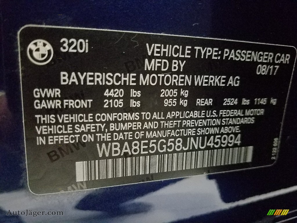 2018 3 Series 320i xDrive Sedan - Mediterranean Blue Metallic / Venetian Beige photo #28