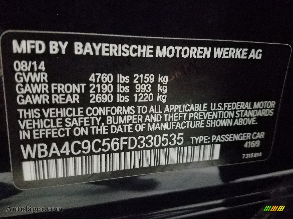 2015 4 Series 428i xDrive Gran Coupe - Carbon Black Metallic / Oyster/Black photo #28