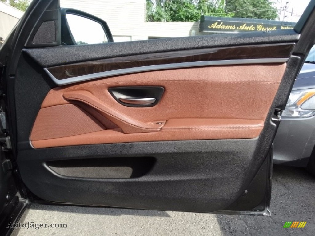 2012 5 Series 535i xDrive Sedan - Carbon Black Metallic / Cinnamon Brown photo #17