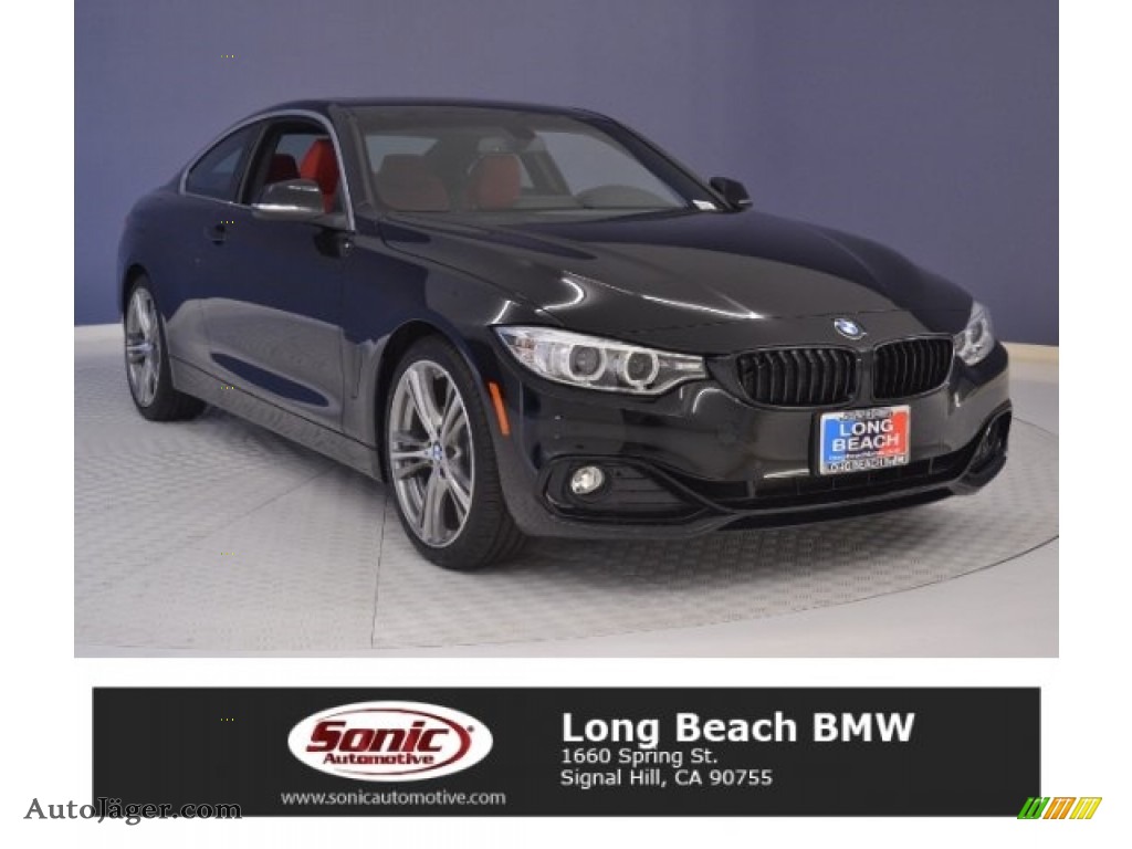 Jet Black / Coral Red BMW 4 Series 430i Coupe