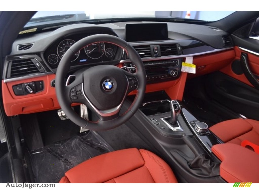 2017 4 Series 430i Coupe - Jet Black / Coral Red photo #6