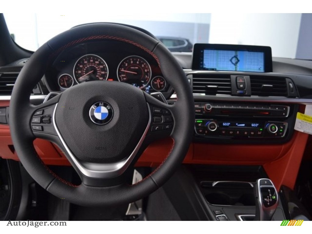 2017 4 Series 430i Coupe - Jet Black / Coral Red photo #14