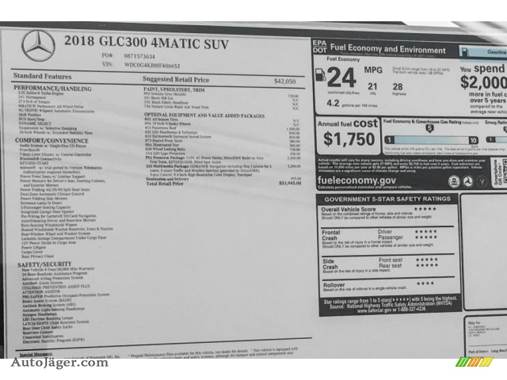 2018 GLC 300 4Matic - Selenite Grey Metallic / Black photo #10