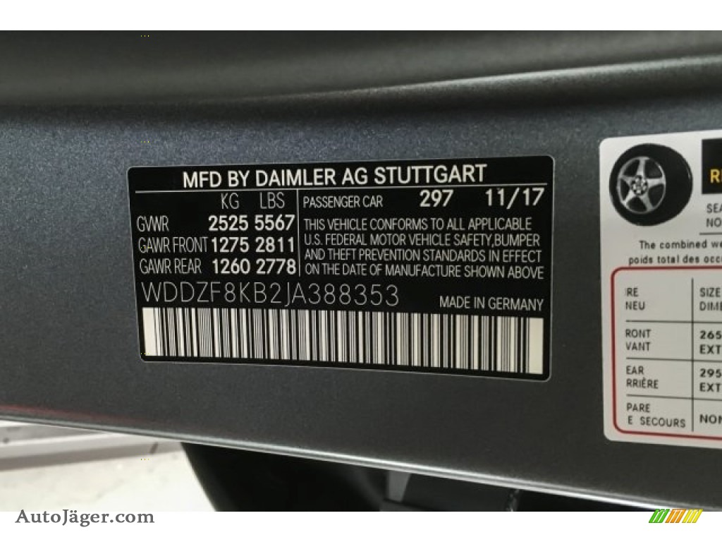 2018 E AMG 63 S 4Matic - designo Selenite Grey Magno (Matte) / Black photo #23