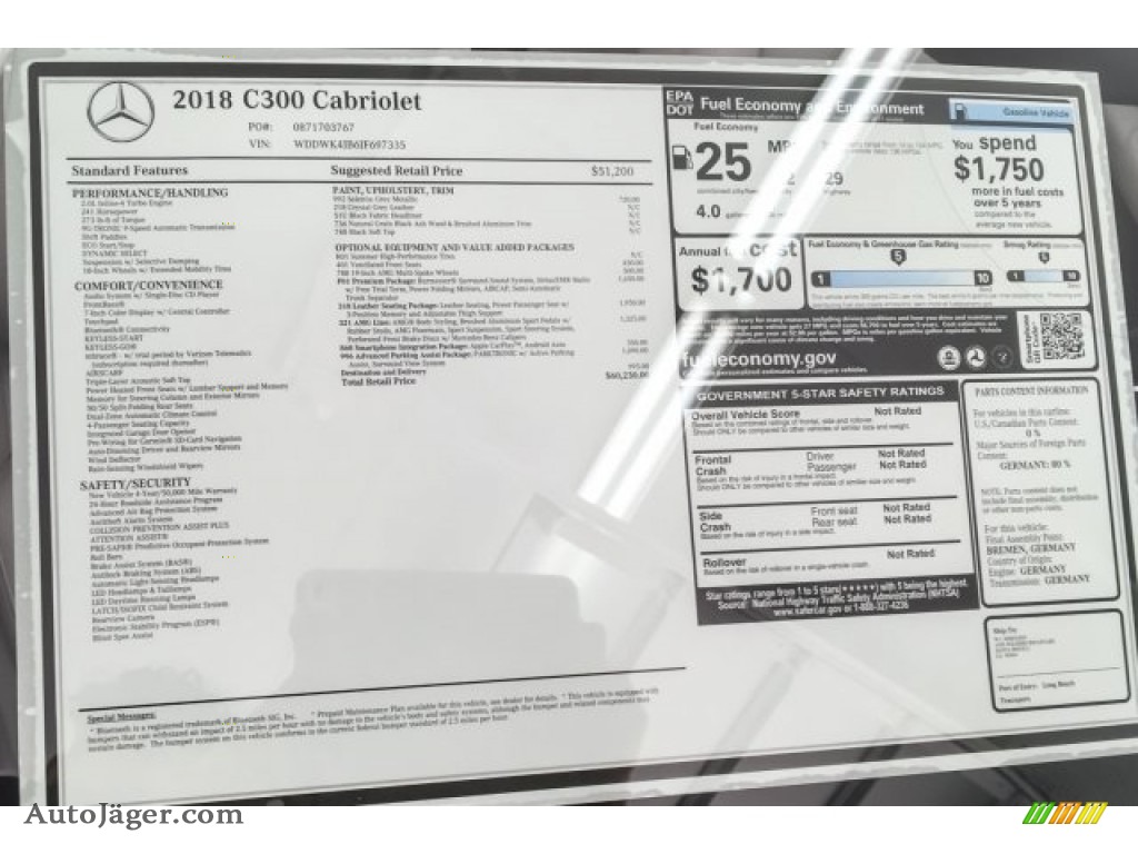 2018 C 300 Cabriolet - Selenite Grey Metallic / Crystal Grey/Black photo #10