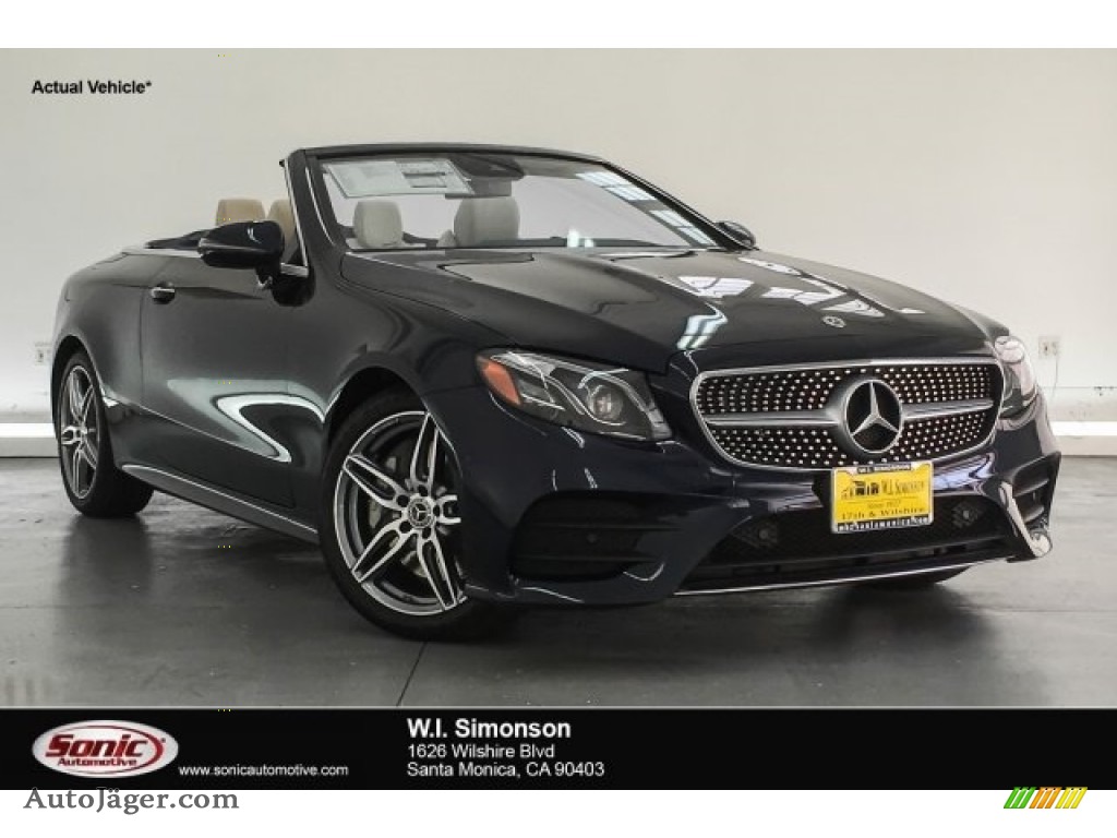 2018 E 400 Convertible - Lunar Blue Metallic / Macchiato Beige/Yacht Blue photo #1