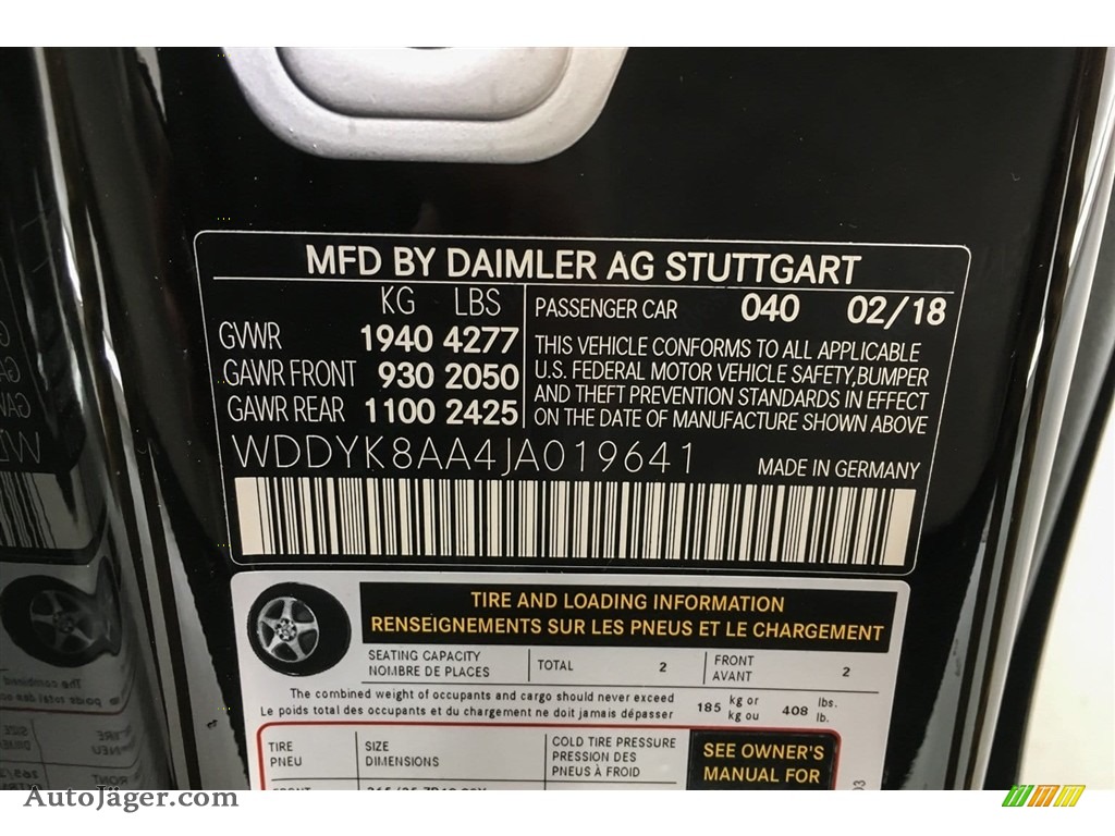 2018 AMG GT C Roadster - Black / Black photo #24