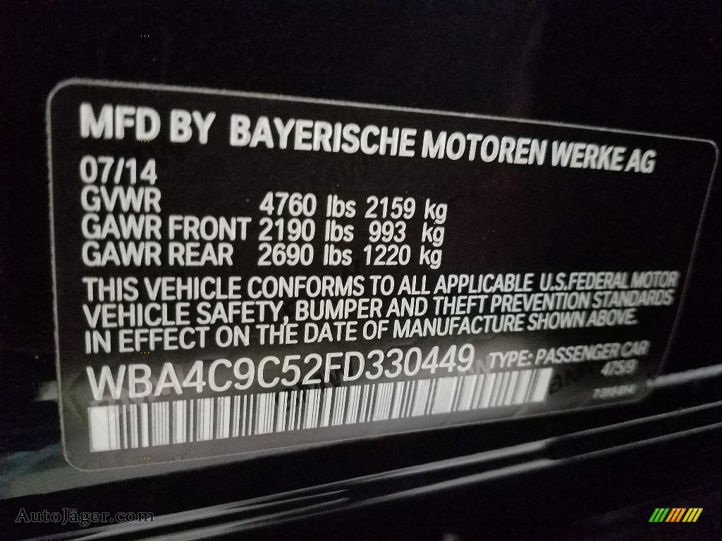 2015 4 Series 428i xDrive Gran Coupe - Black Sapphire Metallic / Oyster/Black photo #28