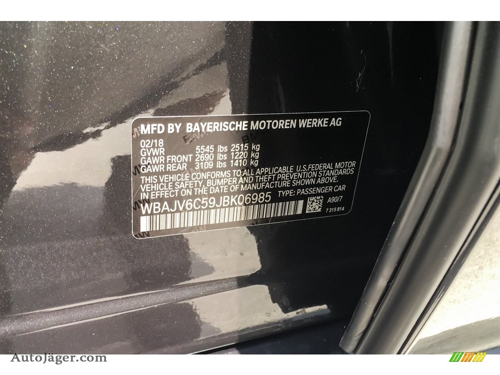 2018 6 Series 640i xDrive Gran Turismo - Dark Graphite Metallic / Black photo #11