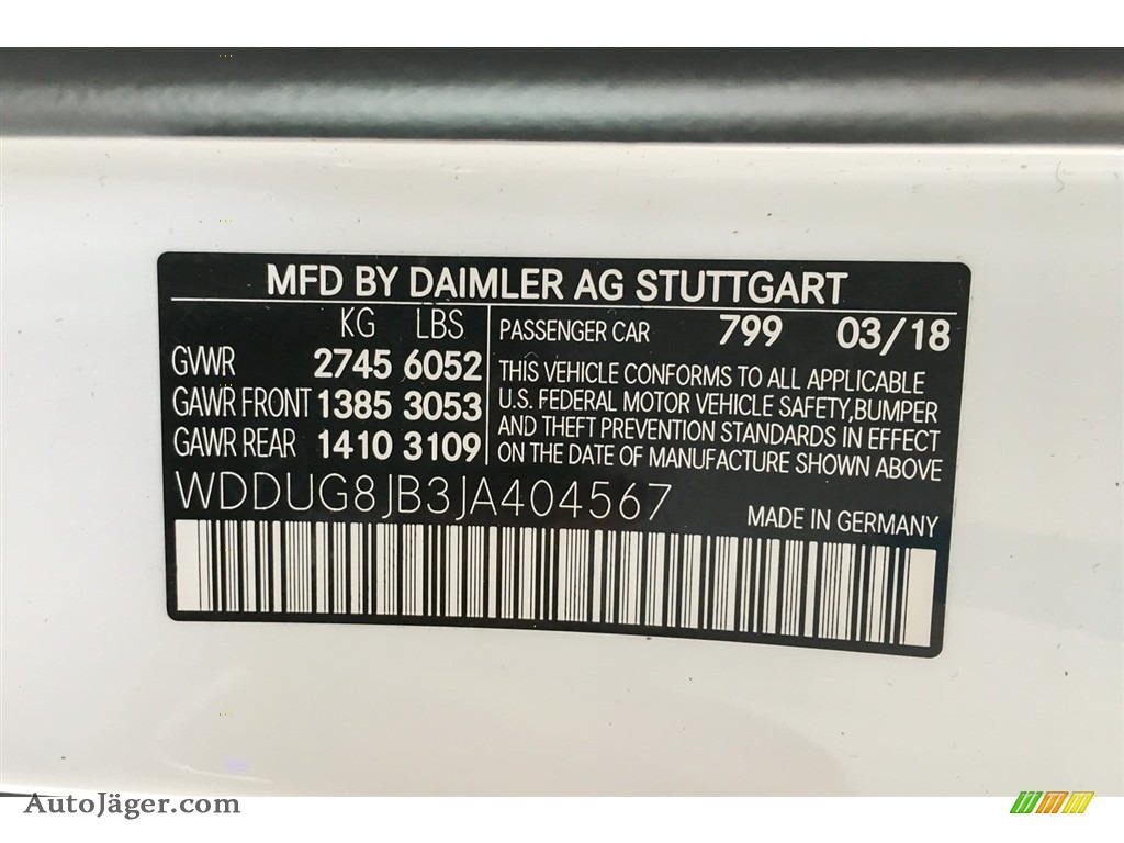2018 S AMG 63 4Matic Sedan - designo Diamond White Metallic / Black photo #23