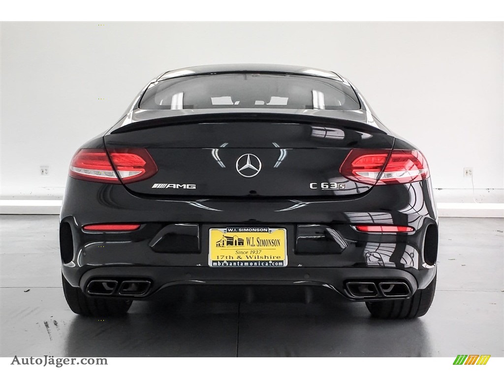 2018 C 63 S AMG Coupe - Obsidian Black Metallic / Red Pepper/Black photo #3