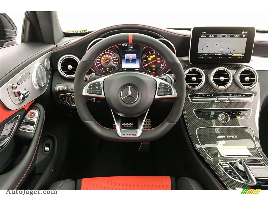 2018 C 63 S AMG Coupe - Obsidian Black Metallic / Red Pepper/Black photo #4