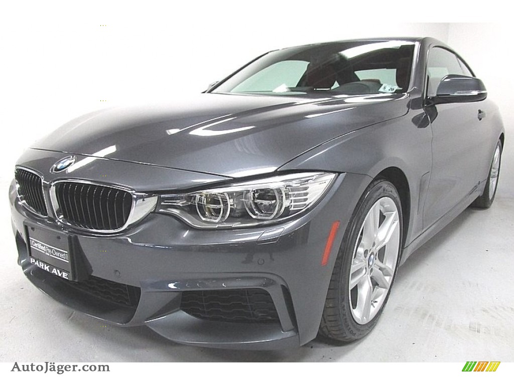 2015 4 Series 435i Coupe - Mineral Grey Metallic / Coral Red/Black Highlight photo #1